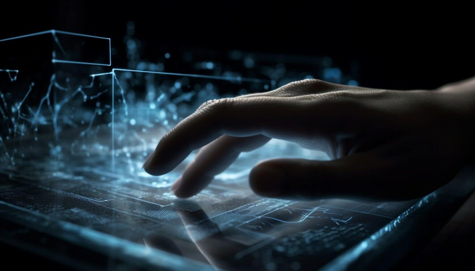 Hand touching tech panel - Fighting agains fraud