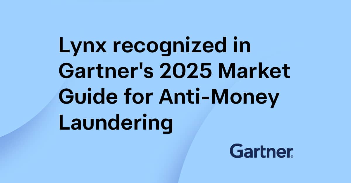 Lynx Tech is recognized by Gartner® in its 2025 Market Guide for Anti-Money Laundering