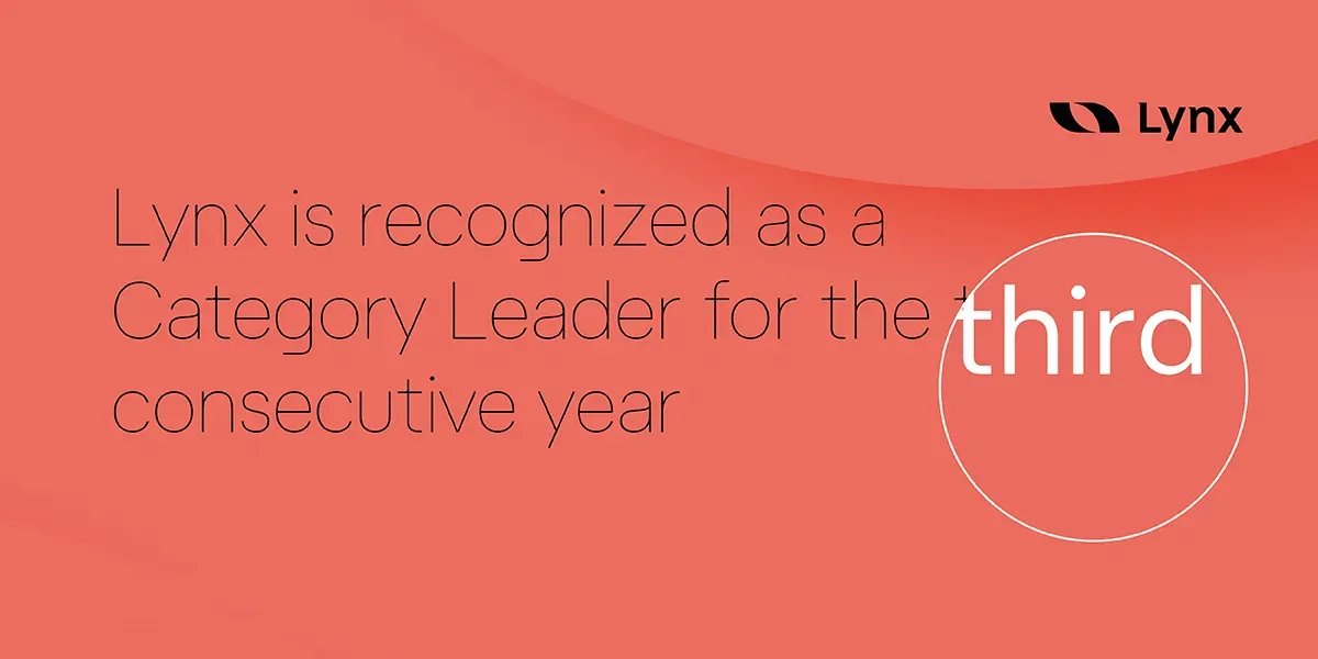 Lynx recognized as a Category Leader for the third consecutive year by an independent analyst firm